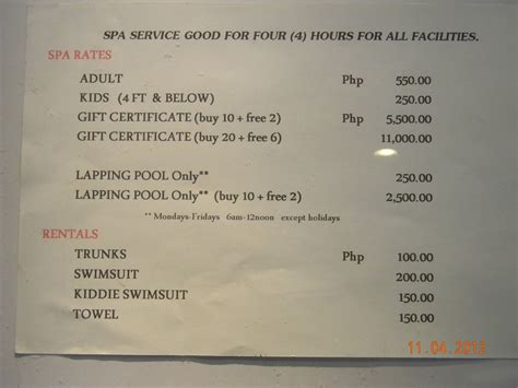 ace water spa room rates.